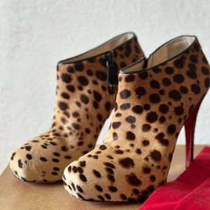 Christian Louboutin Leopard-Print Calf Hair Booties